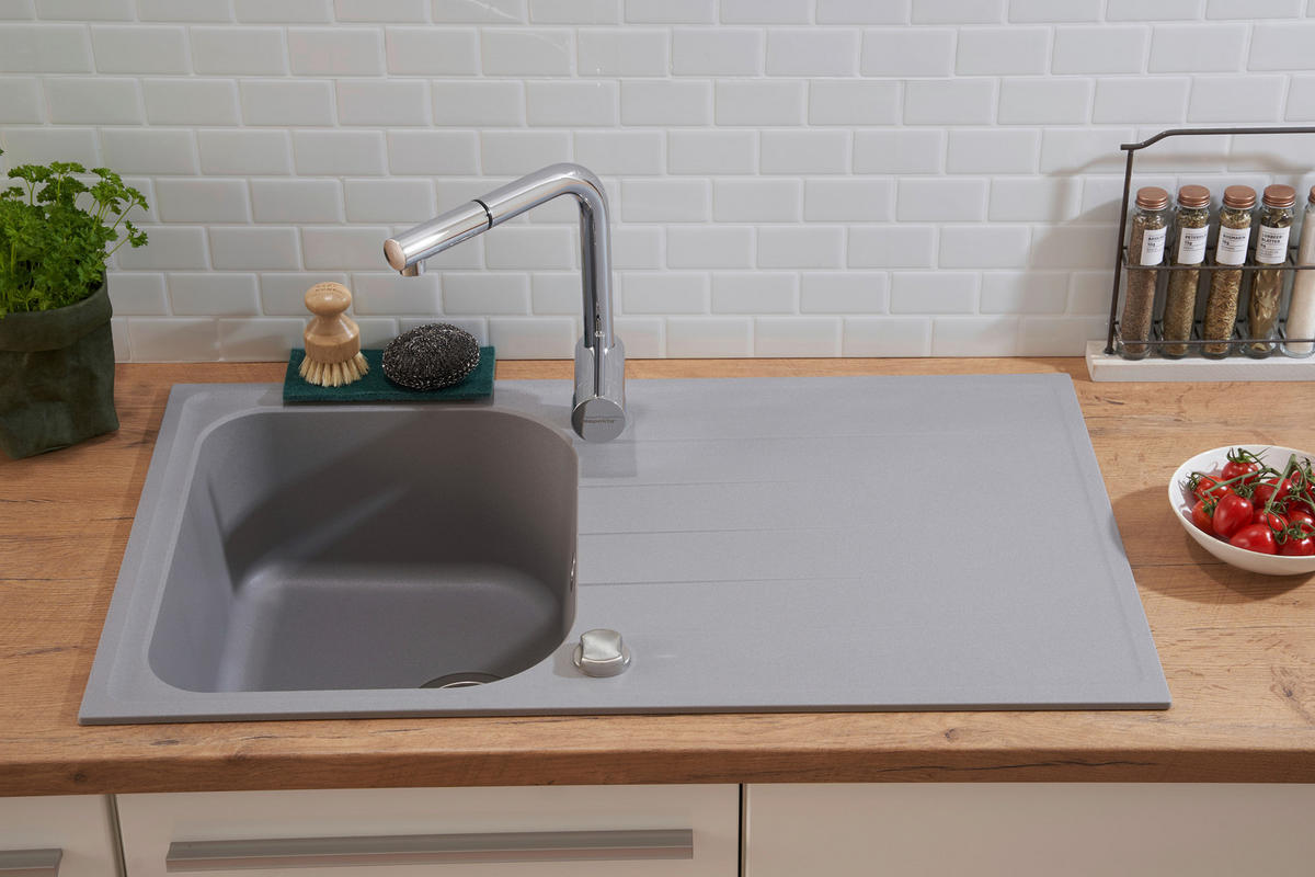 SPÜLE 1725ORLANDO86X50G  - Grau, Trend, Stein (86/20,9/50cm) - Respekta