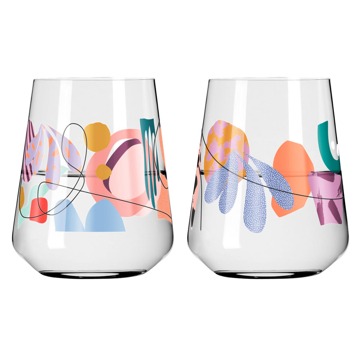 WASSERGLAS 500,00 ml 2-teilig  - Transparent/Multicolor, Trend, Glas (9,2/11,0cm) - Ritzenhoff