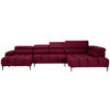WOHNLANDSCHAFT in Webstoff Rot  - Rot/Schwarz, Design, Textil/Metall (177/385/216cm) - Welnova