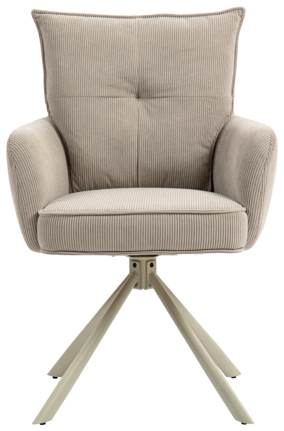 ARMLEHNSTUHL  in Feincord  - Taupe, Design, Textil/Metall (61/95/67cm) - Novel