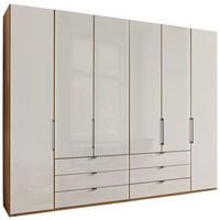 FALTTÜRENSCHRANK 300/236/58 cm 6-türig Champagner, Eiche Bianco  - Schieferfarben/Eiche Bianco, KONVENTIONELL, Glas/Holzwerkstoff (300/236/58cm) - Dieter Knoll