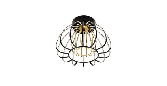 LED-DECKENLEUCHTE 44,5/33 cm   - Goldfarben/Schwarz, Design, Glas/Kunststoff (44,5/33cm) - Novel