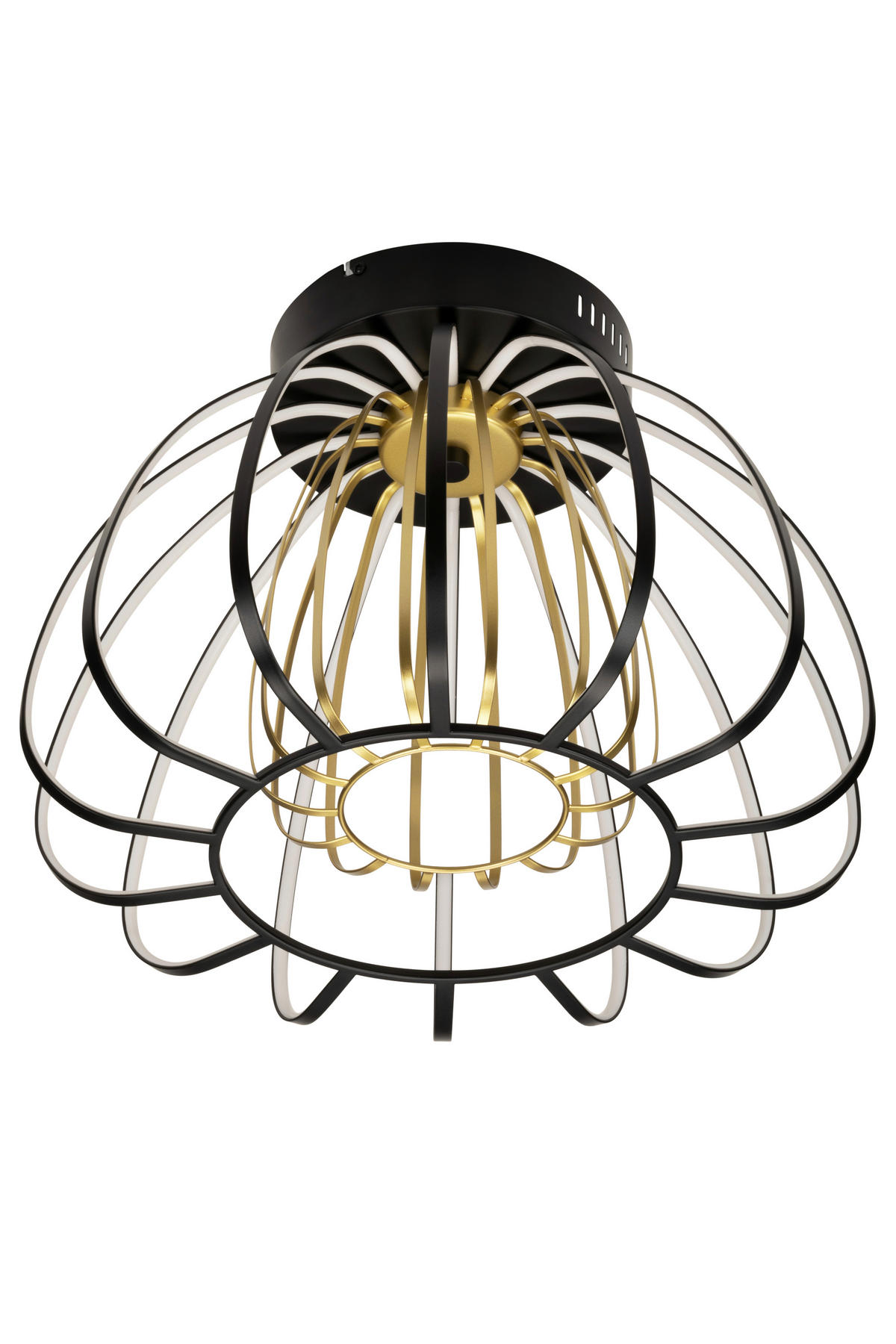 STROPNÍ LED SVÍTIDLO, 44,5/33 cm  - černá/barvy zlata, Design, kov/plast (44,5/33cm) - Novel