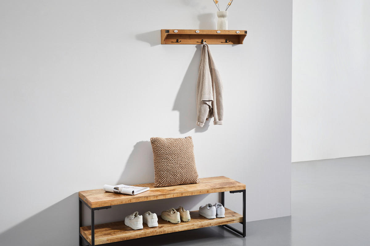 GARDEROBENLEISTE  in Tanne massiv  - LIFESTYLE, Holz/Metall (80/13/14cm) - Livetastic