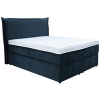 BOXSPRINGBETT 140/200 cm  in Dunkelblau  - Schwarz/Dunkelblau, Konventionell, Kunststoff/Textil (140/200cm) - Boxxx
