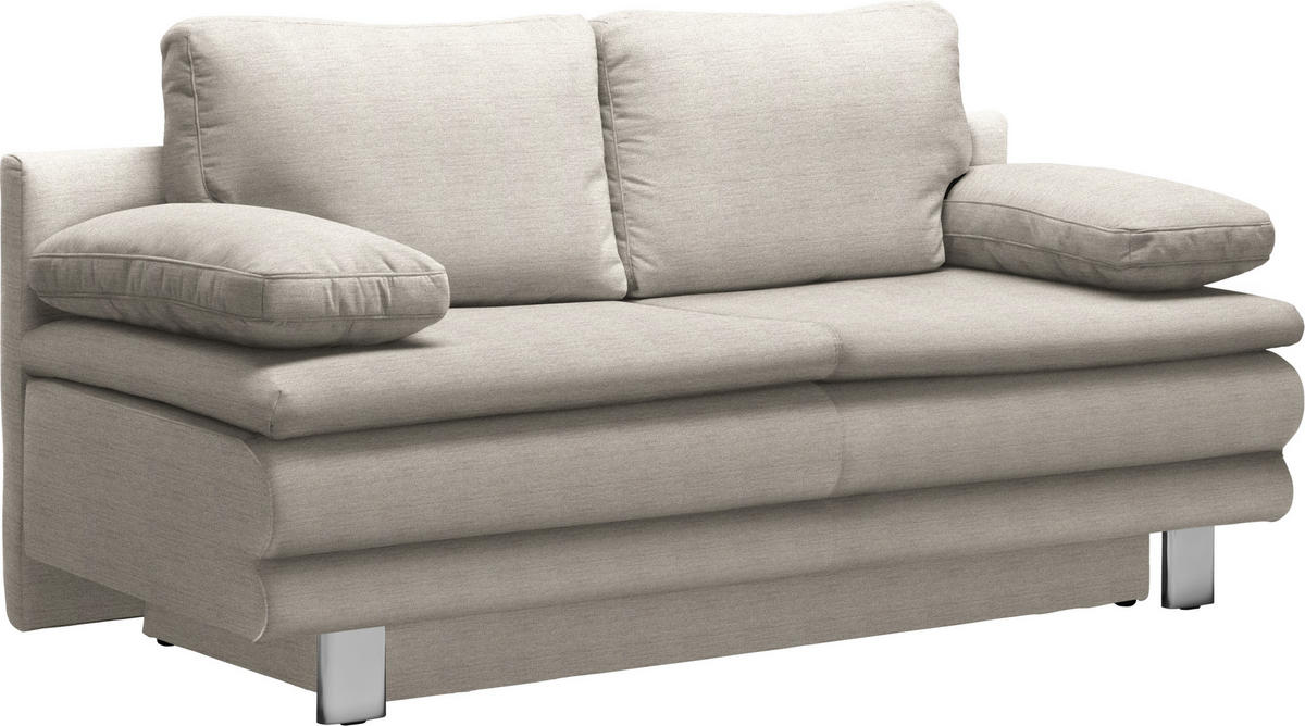 SCHLAFSOFA in Beige  - Chromfarben/Beige, Design, Textil/Metall (194/96/86cm) - Novel