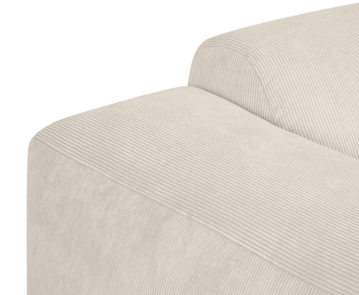3-SITZER-SOFA in Cord Creme  - Creme/Schwarz, Design, Kunststoff/Textil (247/75/104cm) - MID.YOU