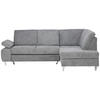 ECKSOFA in Flachgewebe Dunkelgrau  255/186 cm  - Dunkelgrau/Silberfarben, KONVENTIONELL, Holz/Textil (255/186cm) - Cantus