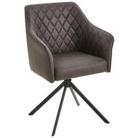 ARMLEHNSTUHL  in Eisen Mikrofaser  - Schwarz/Grau, MODERN, Holz/Textil (60/91/56cm) - Livetastic