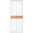 GARDEROBENSCHRANK Eiche massiv gebürstet, lackiert, matt Eichefarben, Weiß - Chromfarben/Eichefarben, Design, Holz/Holzwerkstoff (70/193/37cm)