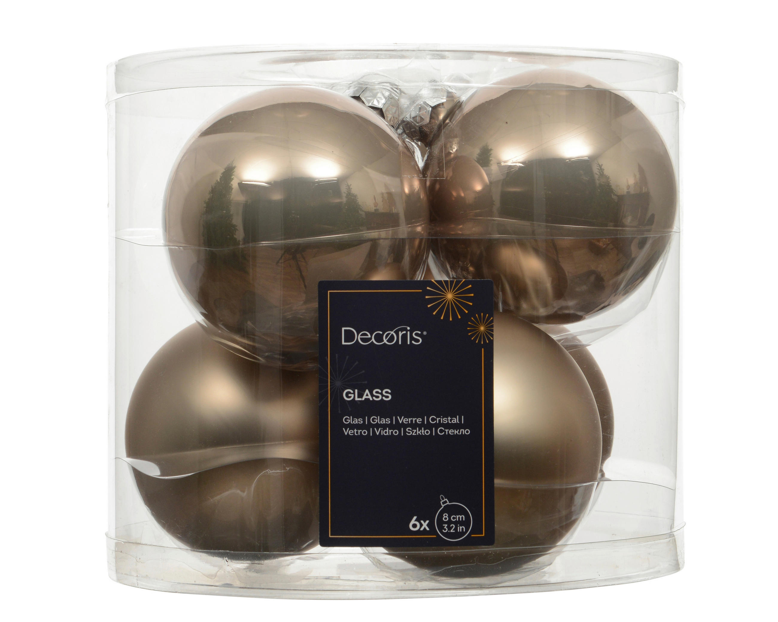 CHRISTBAUMKUGEL-SET 8/8/8 cm  - Grau, LIFESTYLE, Glas (8/8/8cm)