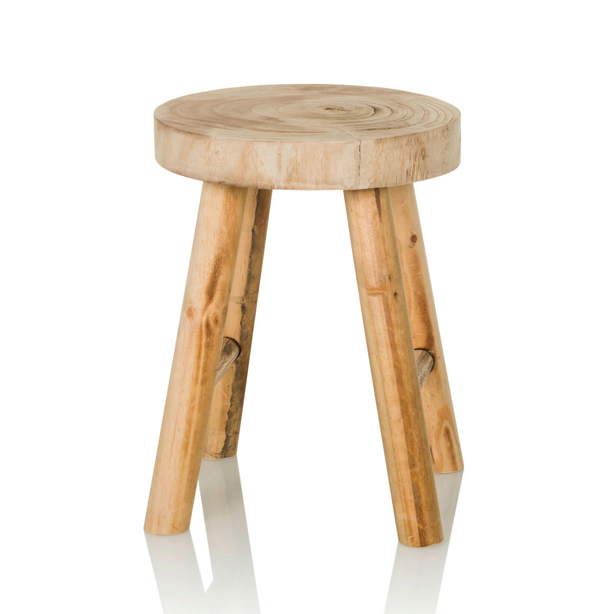 HOCKER Paulownia Braun  - Braun, MODERN, Holz (33/44/33cm) - MID.YOU