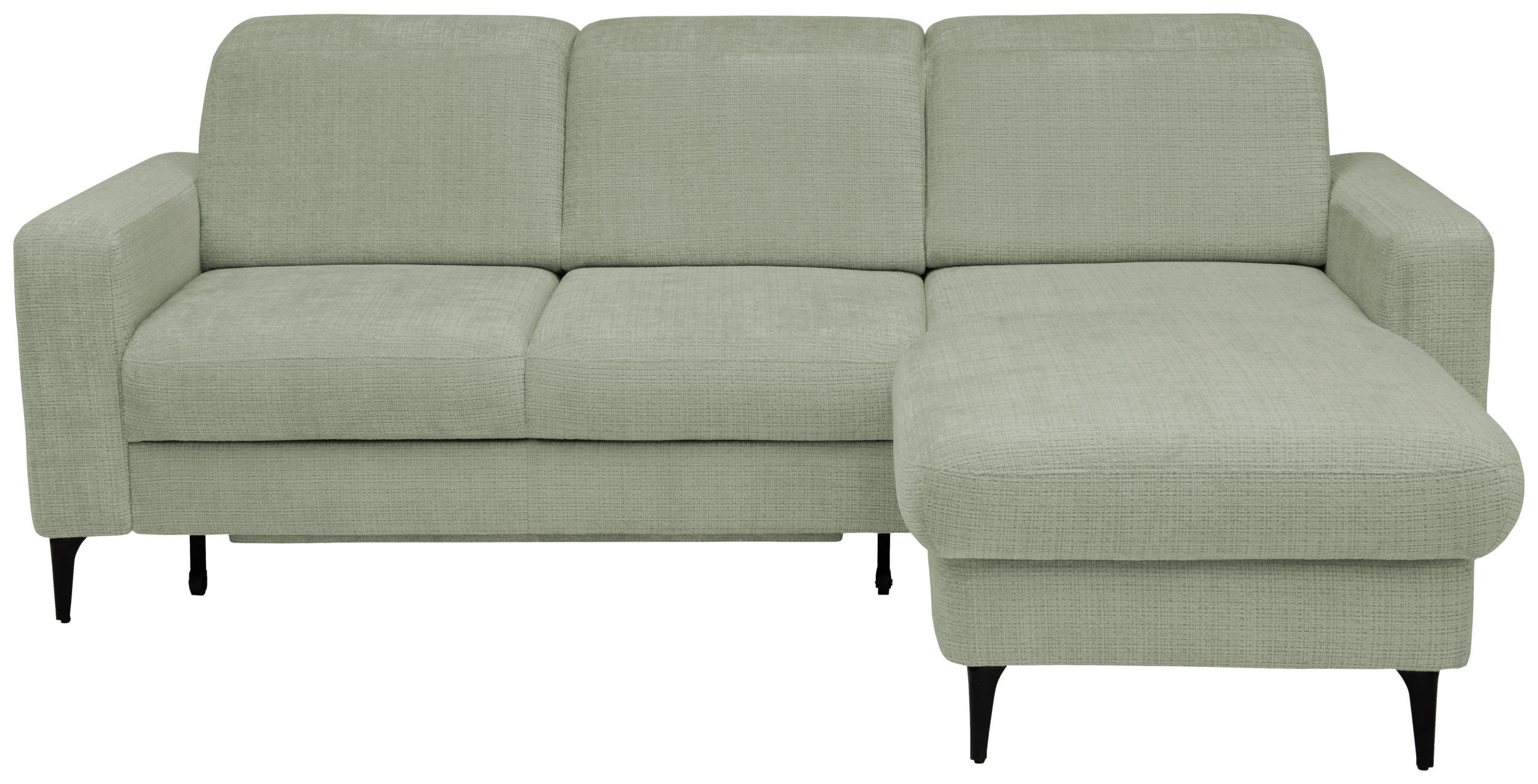 ECKSOFA FABIO in Chenille Grün  174/223 cm  - Schwarz/Grün, Design, Textil/Metall (174/223cm) - Livetastic