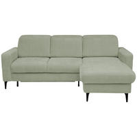 ECKSOFA FABIO in Chenille Grün  174/223 cm  - Schwarz/Grün, Design, Textil/Metall (174/223cm) - Livetastic