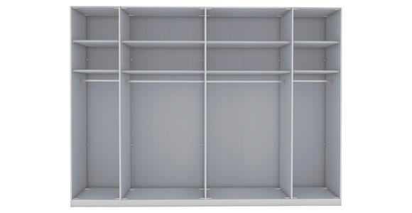 FALTTÜRENSCHRANK 300/216/58 cm 6-türig Champagner, Eiche Bianco - Schieferfarben/Eiche Bianco, KONVENTIONELL, Glas/Holzwerkstoff (300/216/58cm) - Dieter Knoll