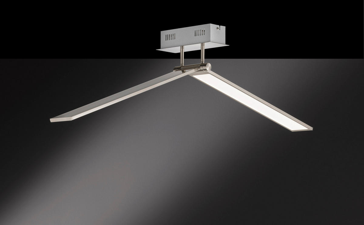 LED-DECKENLEUCHTE 100/18/12 cm   - Nickelfarben, Design, Kunststoff/Metall (100/18/12cm) - Wofi