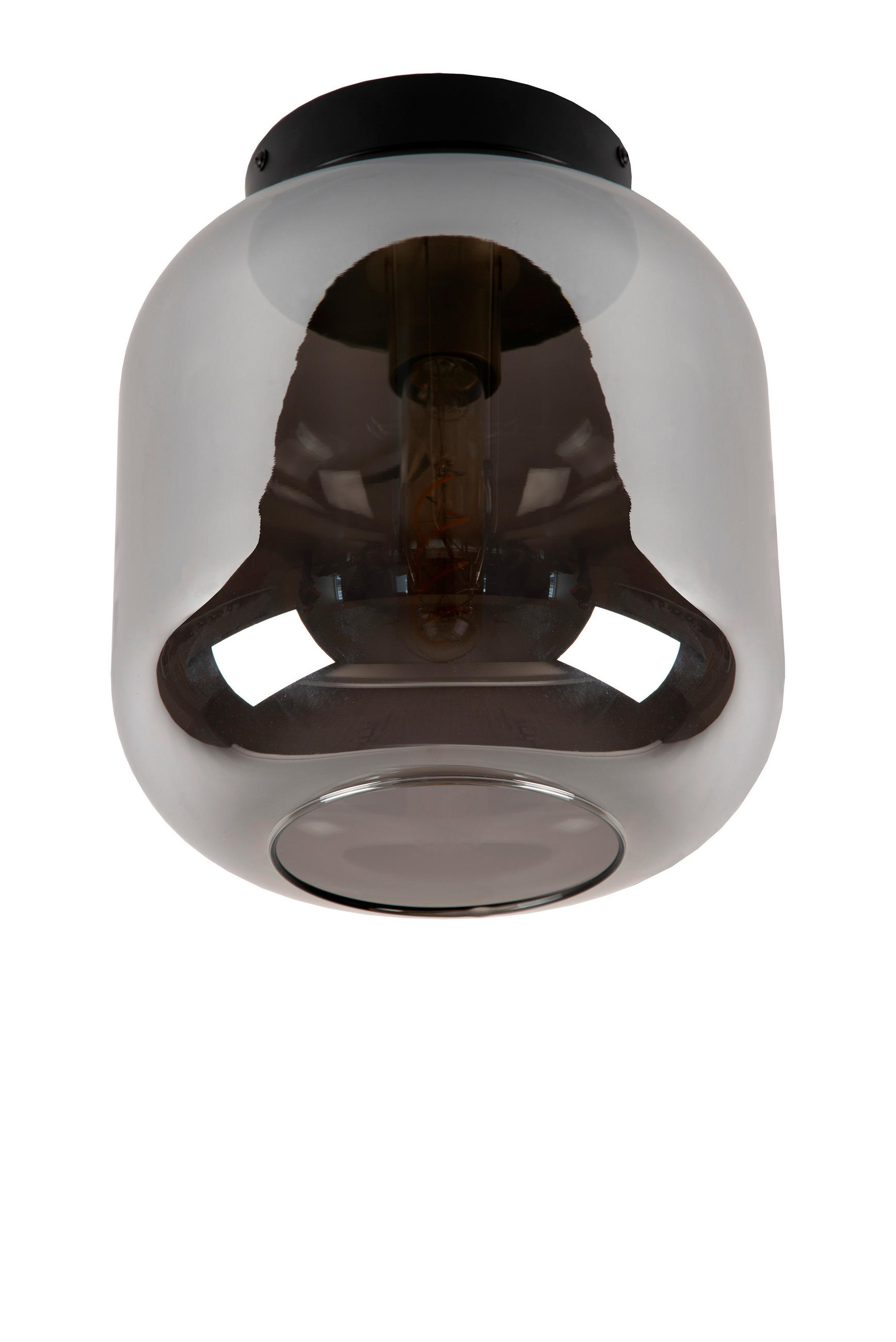 DECKENLEUCHTE    25/25/28.5 cm  - Hellgrau, Design, Glas (25/25/28.5cm) - Lucide