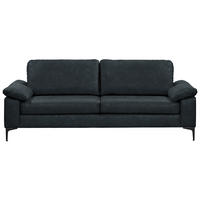 2,5-SITZER  in Echtleder Dunkelblau   - Schwarz/Dunkelblau, Design, Leder/Metall (204/83/97cm) - Schöner Wohnen