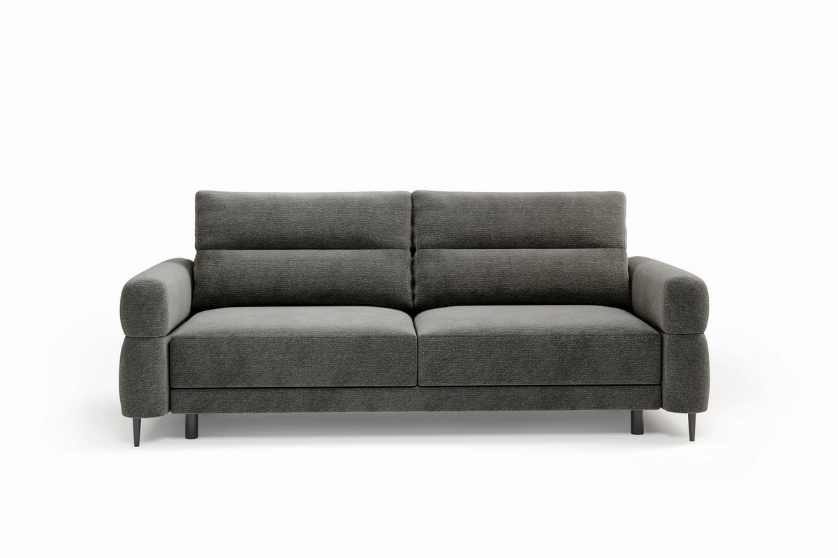 SCHLAFSOFA Nordic in Velours Graphitfarben  - Schwarz/Graphitfarben, Basics, Textil/Metall (232/94/102cm) - Livetastic