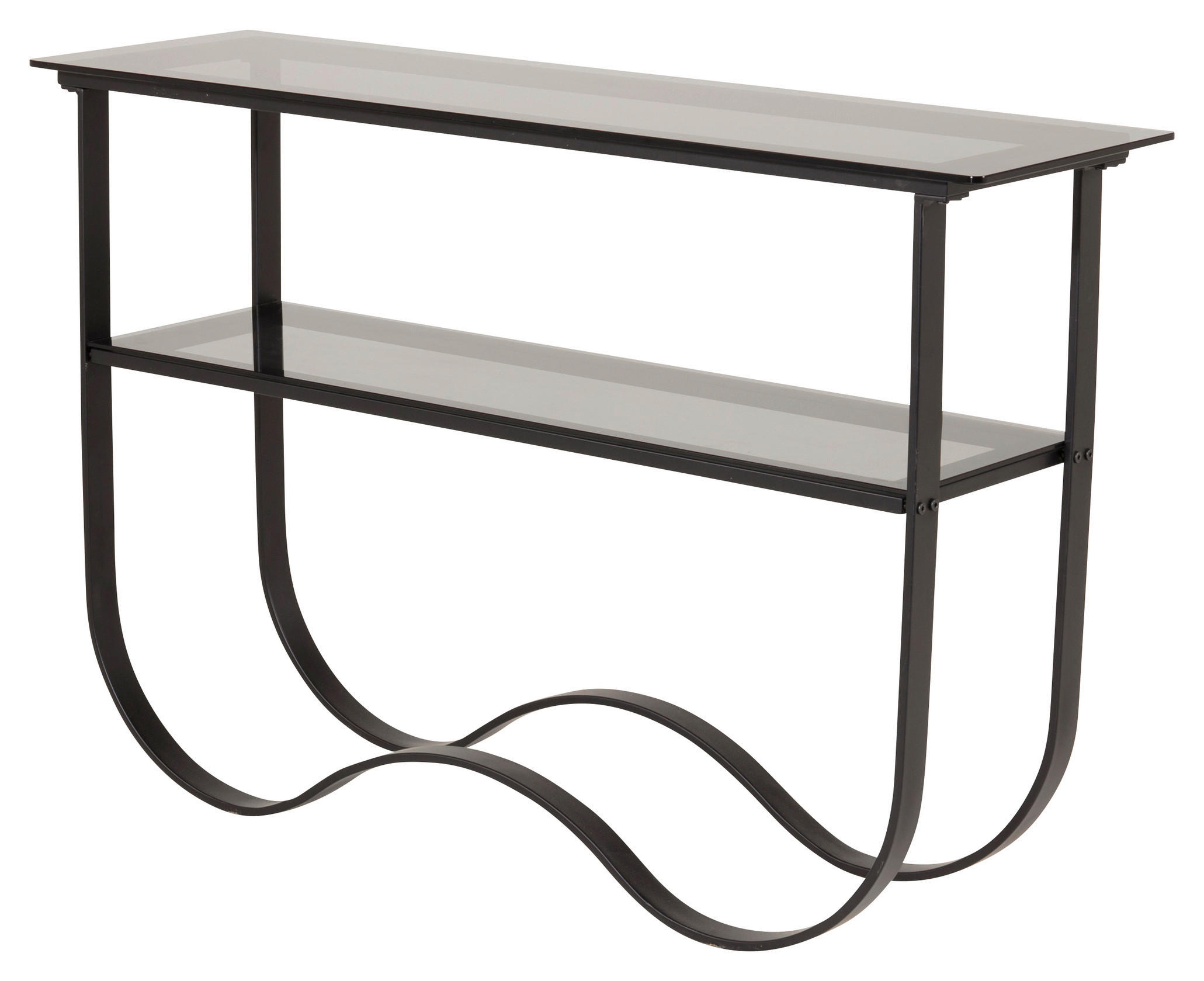 SIDOBORD i metall, glas 117/33,5/76 cm  - svart, Design, metall/glas (117/33,5/76cm) - Livetastic