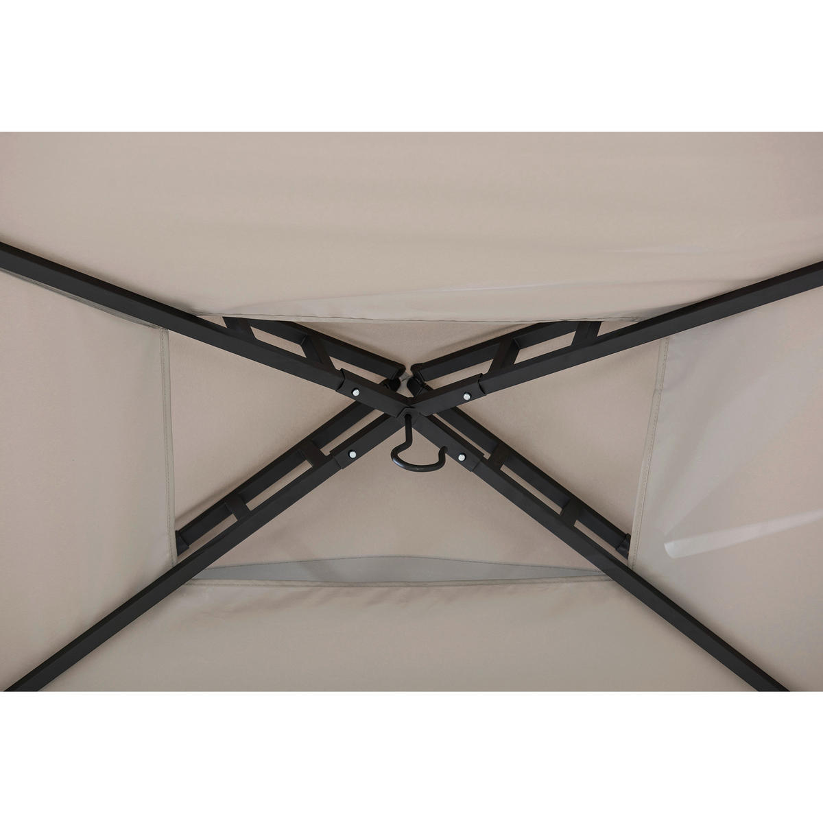 PAVILLON 244/258/152 cm   - Schwarz/Grau, Basics, Textil/Metall (244/258/152cm)