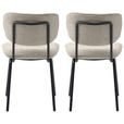 STUHL-SET 2 Stück  ,  , Bouclé  ,  - Creme/Schwarz, MODERN, Textil/Metall (50/98/50cm) - Carryhome