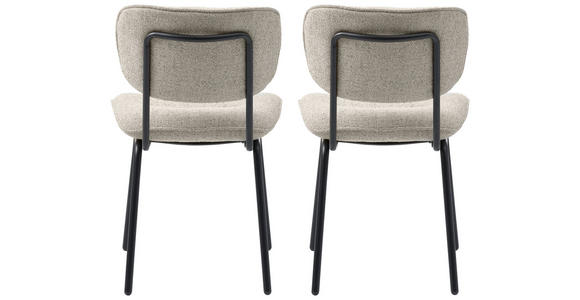 STUHL-SET 2 Stück  ,  , Bouclé  ,  - Creme/Schwarz, MODERN, Textil/Metall (50/98/50cm) - Carryhome