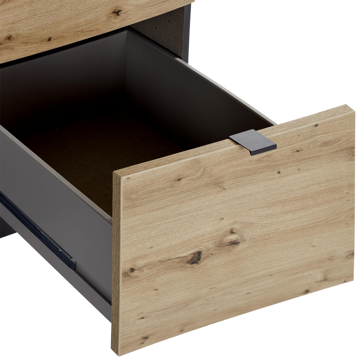 DREHTÜRENSCHRANK in Dunkelgrau, Eiche Artisan  - Eichefarben/Dunkelgrau, Modern, Holzwerkstoff (181/197/54cm) - Rauch Möbel