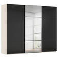 SCHWEBETÜRENSCHRANK 301/223/68 cm 3-türig Schwarz, Champagner  - Champagner/Schwarz, KONVENTIONELL, Glas/Holzwerkstoff (301/223/68cm) - Novel