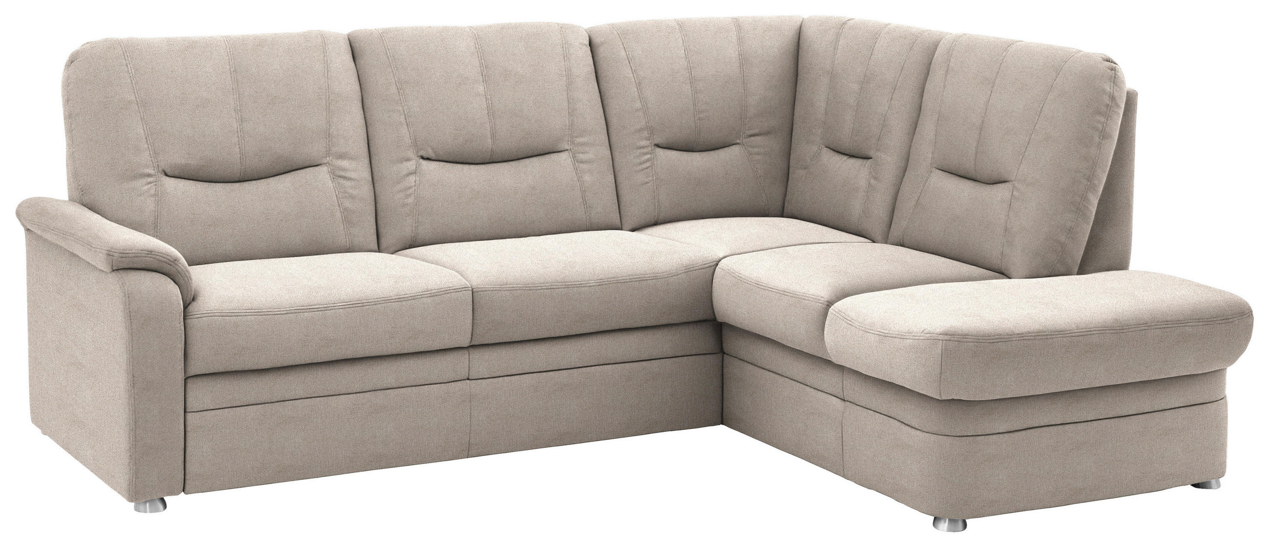 ECKSOFA  in Chenille Beige  235/185 cm  - Beige/Schwarz, KONVENTIONELL, Kunststoff/Textil (235/185cm) - Beldomo Comfort