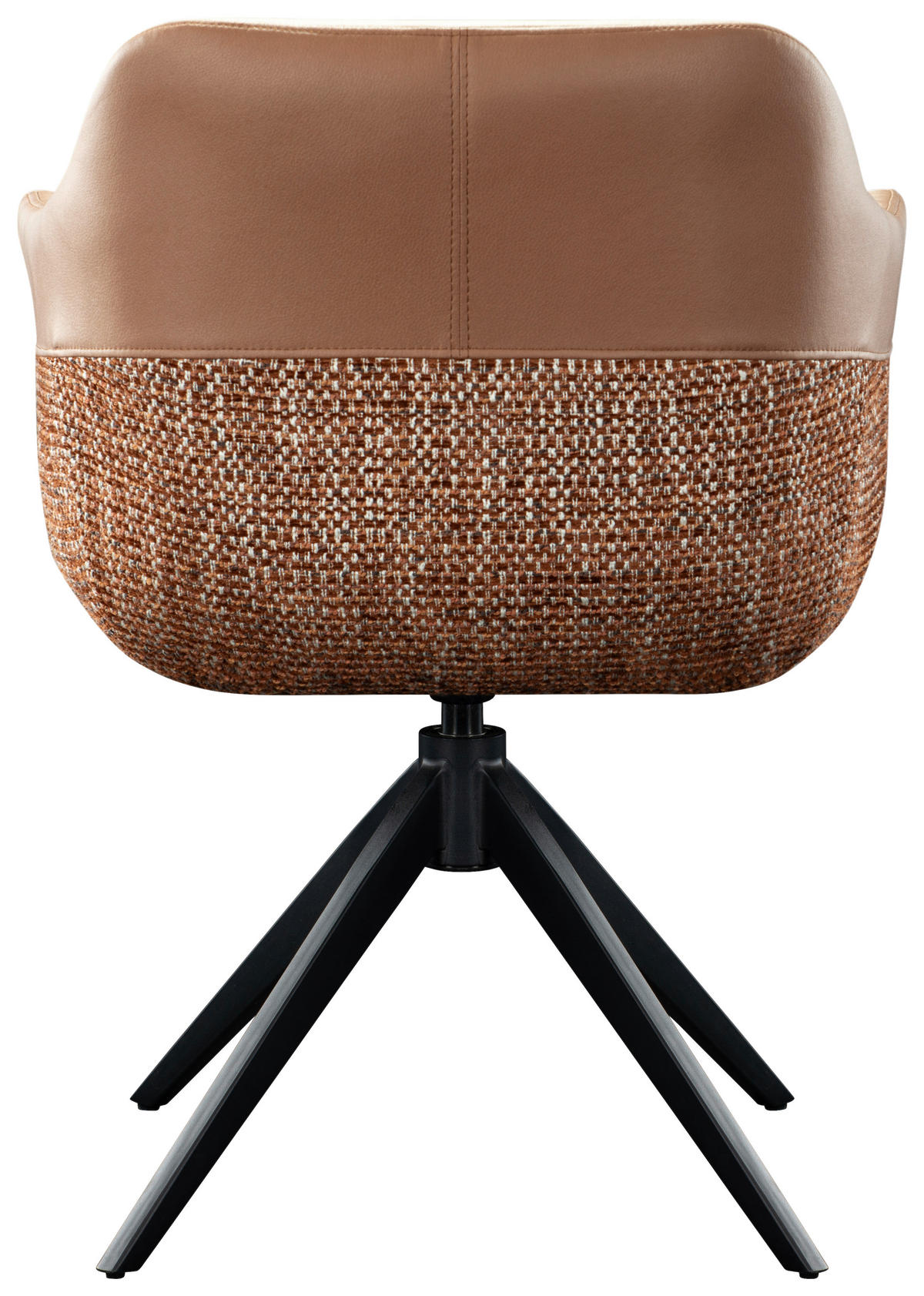ARMLEHNSTUHL  in Eisen Webstoff, Mikrofaser  - Cognac/Schwarz, Design, Textil/Metall (62/83/60cm) - Novel