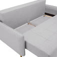 SCHLAFSOFA mit Rücken echt Webstoff Hellgrau - Eichefarben/Hellgrau, Design, Holz/Textil (227/98/113cm) - Carryhome