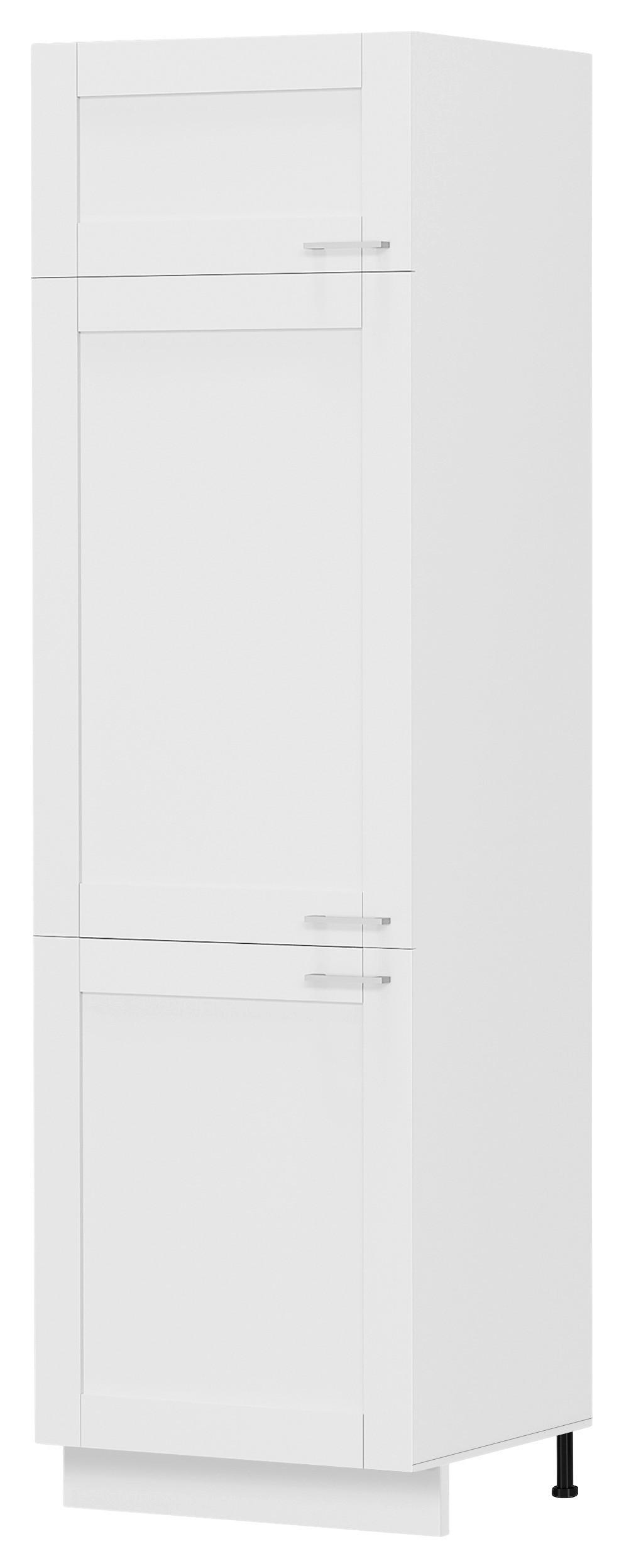GESCHIRRSCHRANK 60/207/57 cm in Weiss - Weiss/Silberfarben, Trend, Holzwerkstoff/Kunststoff (60/207/57cm) - MID.YOU