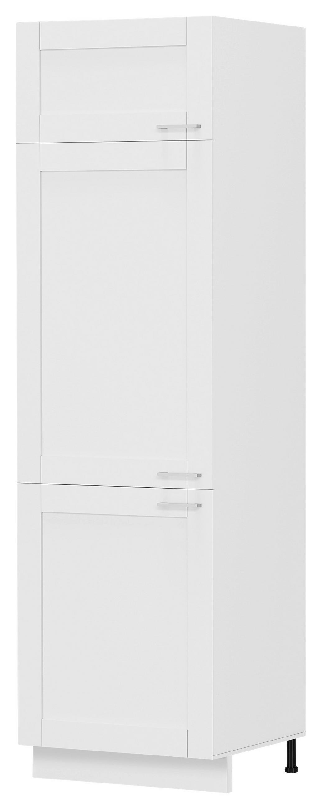GESCHIRRSCHRANK 60/207/57 cm  in Weiss  - Weiss/Silberfarben, Trend, Holzwerkstoff/Kunststoff (60/207/57cm) - MID.YOU