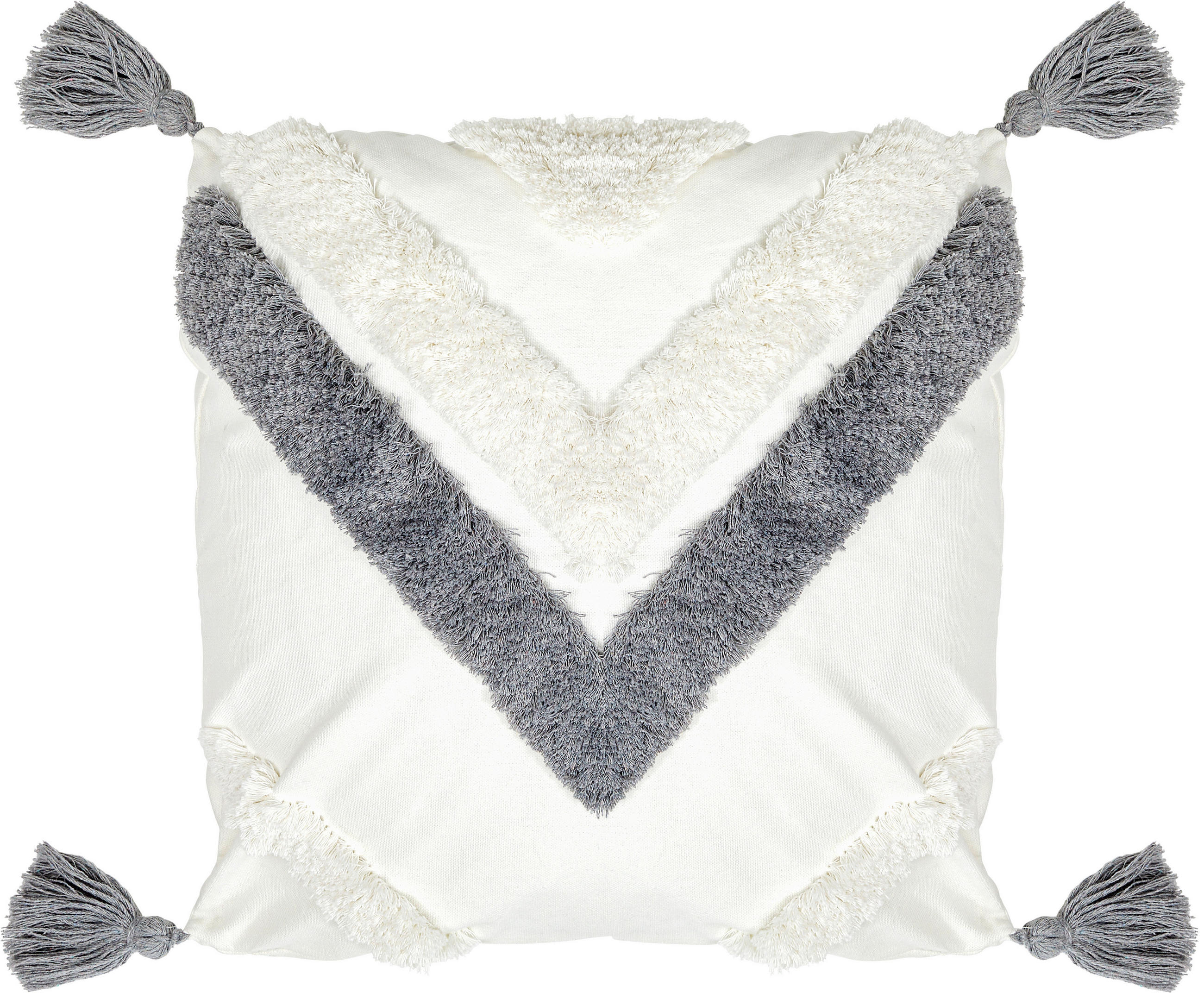 KISSENHÜLLE 45/45 cm  - Weiß/Grau, KONVENTIONELL, Textil (45/45cm) - Novel