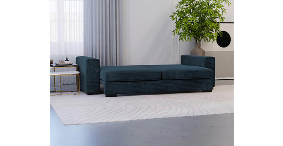 SCHLAFSOFA in Flachgewebe Dunkelblau  - Schwarz/Dunkelblau, KONVENTIONELL, Kunststoff/Textil (236/78/114cm) - Carryhome