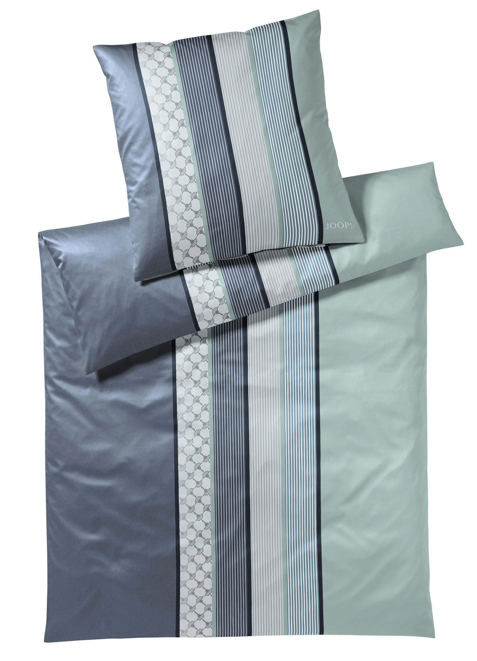 BETTWÄSCHE 3-teilig Cornflower Stripes Makosatin 140/200 cm  - Grün, Design, Textil (140/200cm) - Joop!