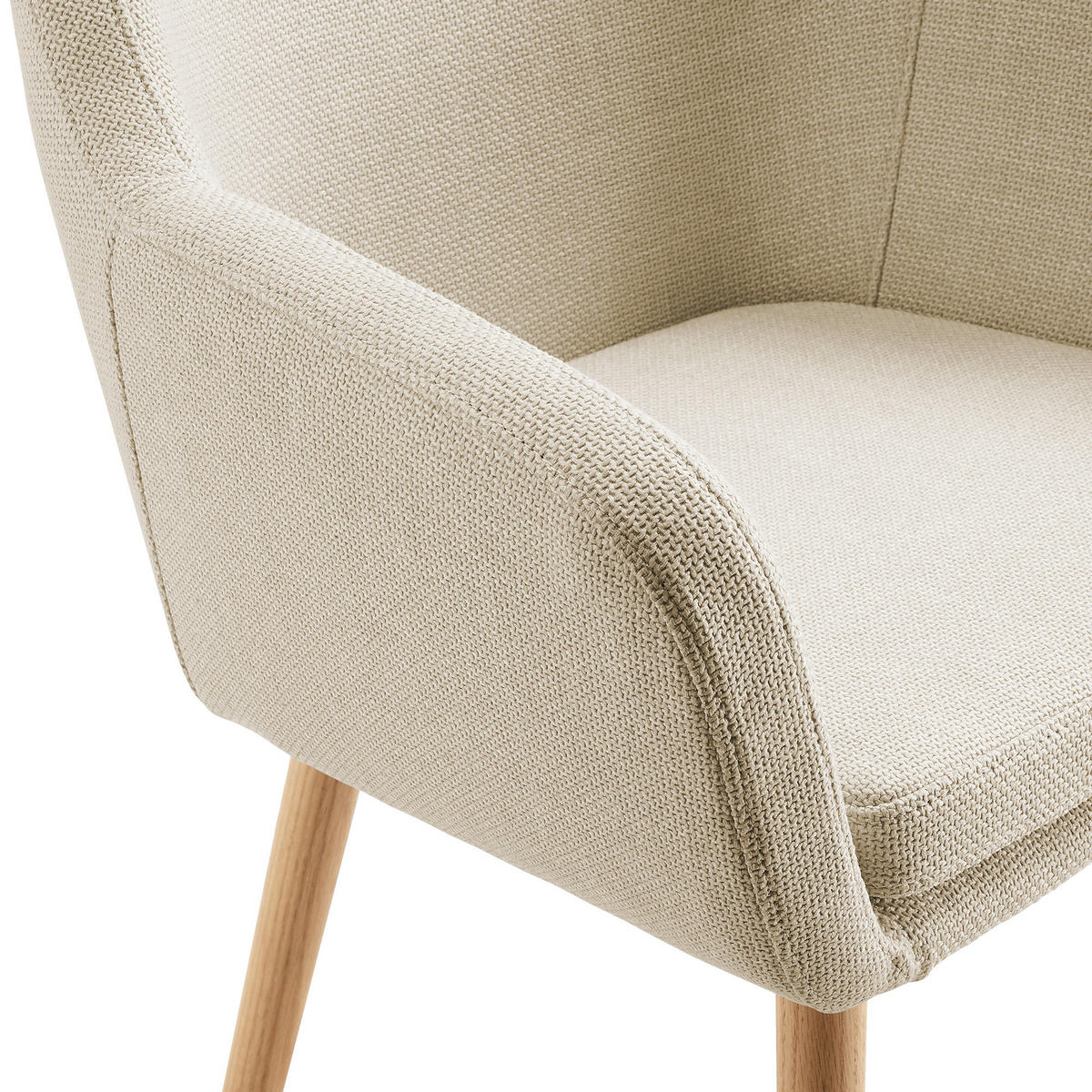 ARMLEHNSTUHL  in Struktur  - Beige/Naturfarben, MODERN, Holz/Textil (62/84/60cm) - Livetastic
