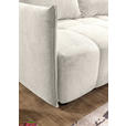 ECKSOFA Creme Plüsch Zierkissen, Rückenkissen, Bettkasten, Schlaffunktion, Rücken echt, Liegefläche im Originalstoff  - Creme/Schwarz, KONVENTIONELL, Kunststoff/Textil (253/192cm) - Carryhome