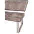 ECKBANK Lederlook Hellgrau - Edelstahlfarben/Hellgrau, Design, Textil/Metall (206/85/165cm) - Carryhome