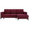 ECKSOFA in Flachgewebe Rot  - Rot/Schwarz, Design, Textil/Metall (244/156cm) - Livetastic