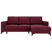 ECKSOFA in Flachgewebe Rot  - Rot/Schwarz, Design, Textil/Metall (244/156cm) - Livetastic