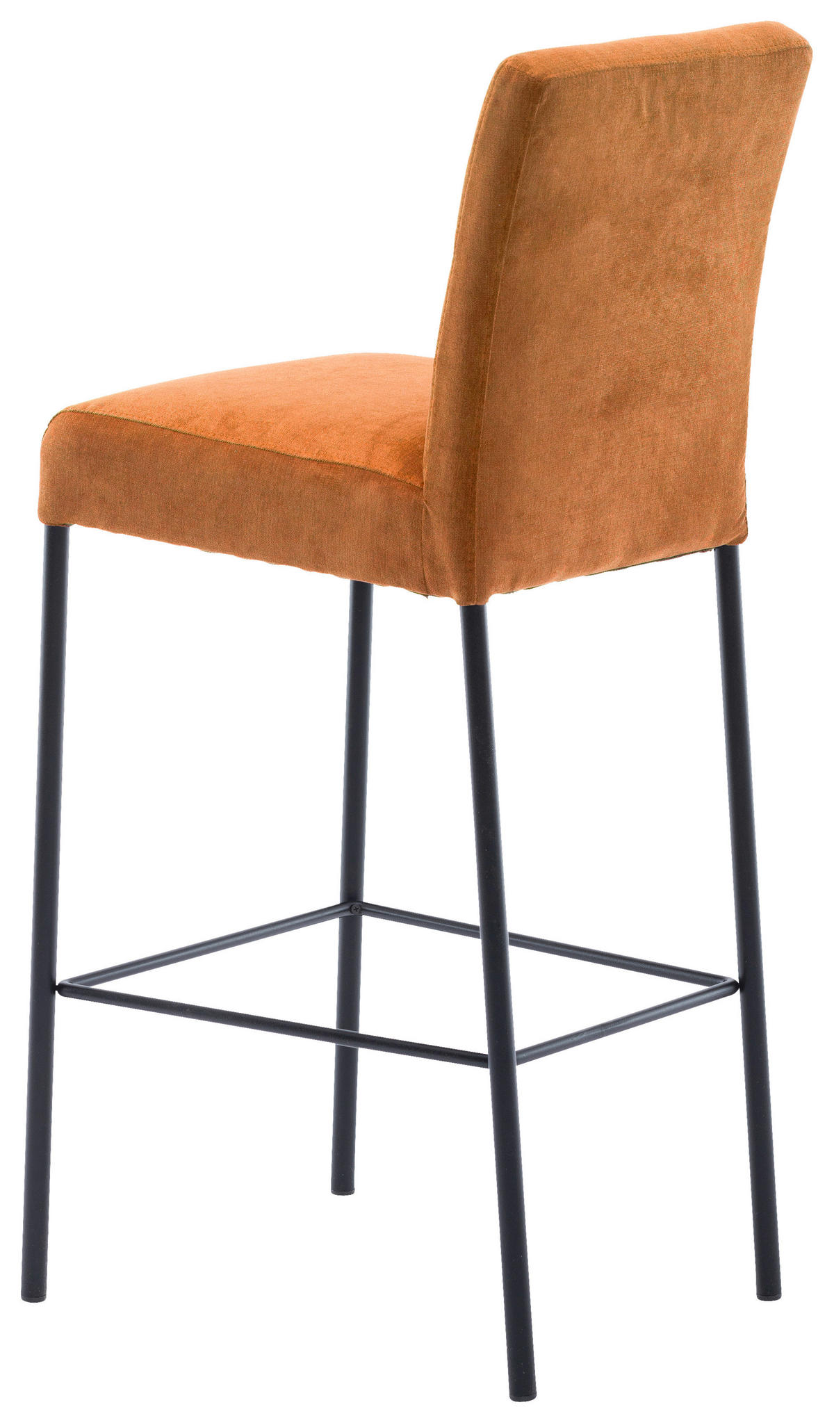 BARHOCKER Webstoff Orange, Schwarz Eisen Stoffauswahl  - Schwarz/Orange, Design, Textil/Metall (46/91/61cm) - Xora