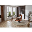 RELAXSESSEL in Leder Braun  - Edelstahlfarben/Braun, Design, Leder/Metall (78/112/85cm) - Cantus
