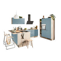ECKKÜCHE XO 15  in Pastellblau, Tannenholzfarben  - Pastellblau/Tannenholzfarben, Design, Holzwerkstoff/Metall (121,6/280/150cm) - Xora