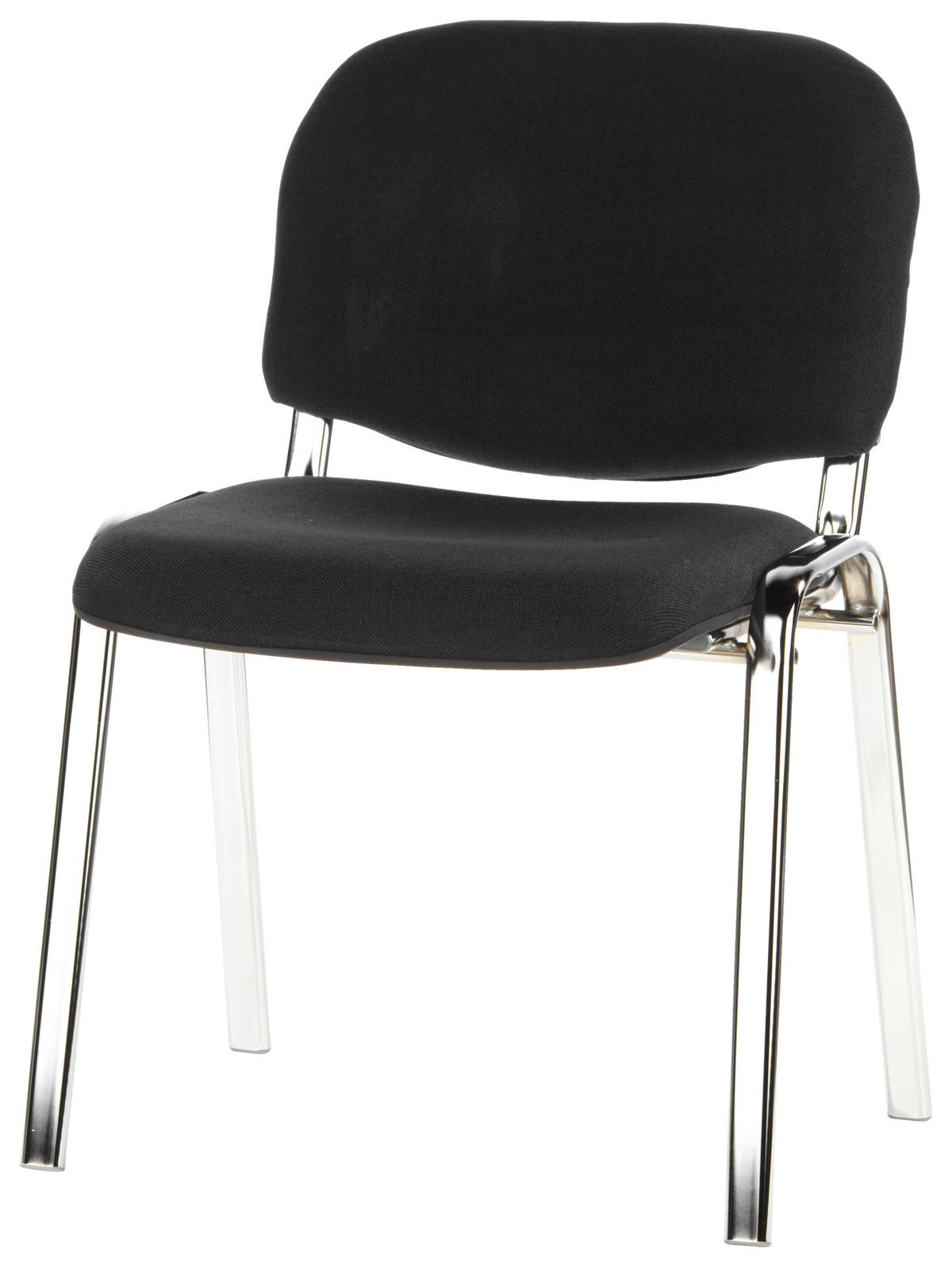 BESUCHERSTUHL Schwarz, Chromfarben  - Chromfarben/Schwarz, Basics, Textil/Metall (58/84/41cm) - MID.YOU