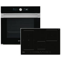 BACKOFENSET BAKO5 PF17 BLACK  - Edelstahlfarben/Schwarz, Basics, Glas/Metall (80/52cm) - Bauknecht