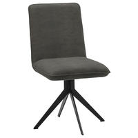STUHL  in Stahl Lederlook Metall, Textil  - Schwarz/Grau, Design, Textil/Metall (46,5/87/64cm) - Voleo