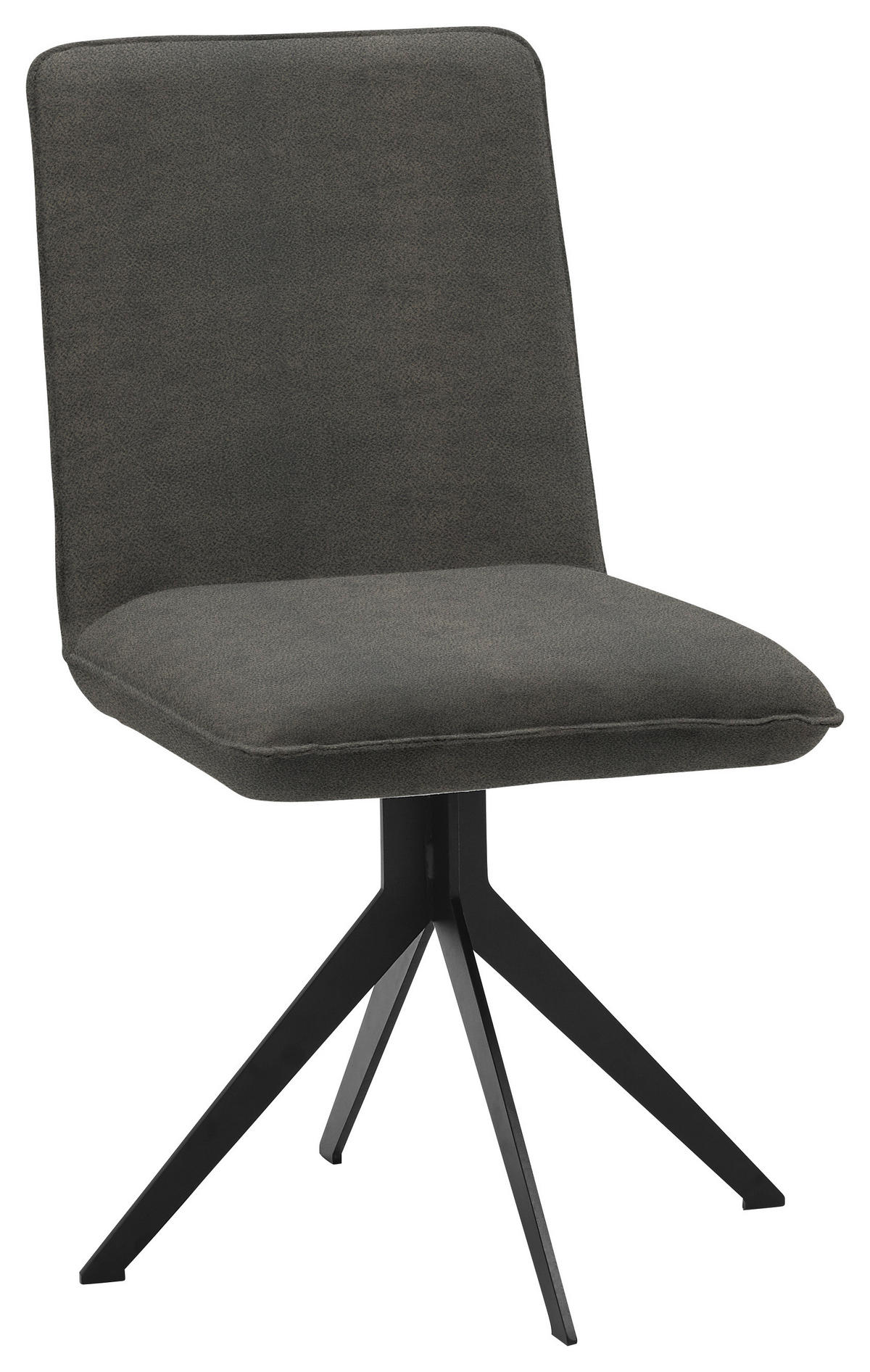 STUHL  in Stahl Lederlook Metall, Textil  - Schwarz/Grau, Design, Textil/Metall (46,5/87/64cm) - Voleo