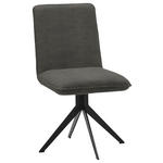 STUHL  in Stahl Lederlook Metall, Textil  - Schwarz/Grau, Design, Textil/Metall (46,5/87/64cm) - Voleo